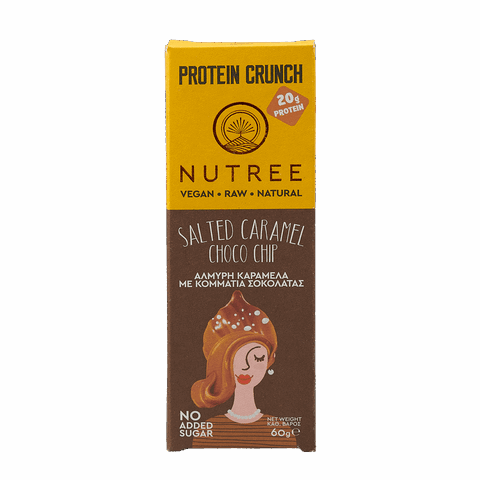 Μπάρα 32% protein Nutree salted caramel & choco chips χωρίς ζάχαρη 50γρ. (χωρίς γλουτένη)