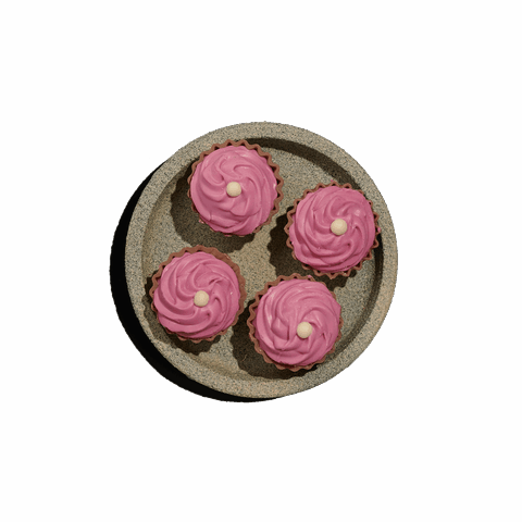 Cupcakes με πραλίνα Βελγίου  - Raspberry